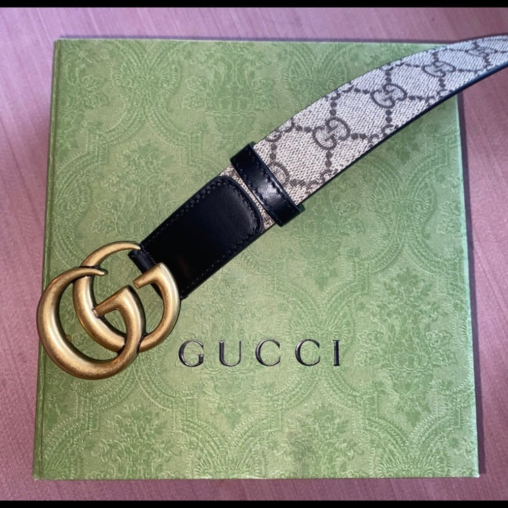 NEW!!! Gucci 💯 Authentic iconic belt! Black leather size 80/32❤️ - Picture 4 of 5